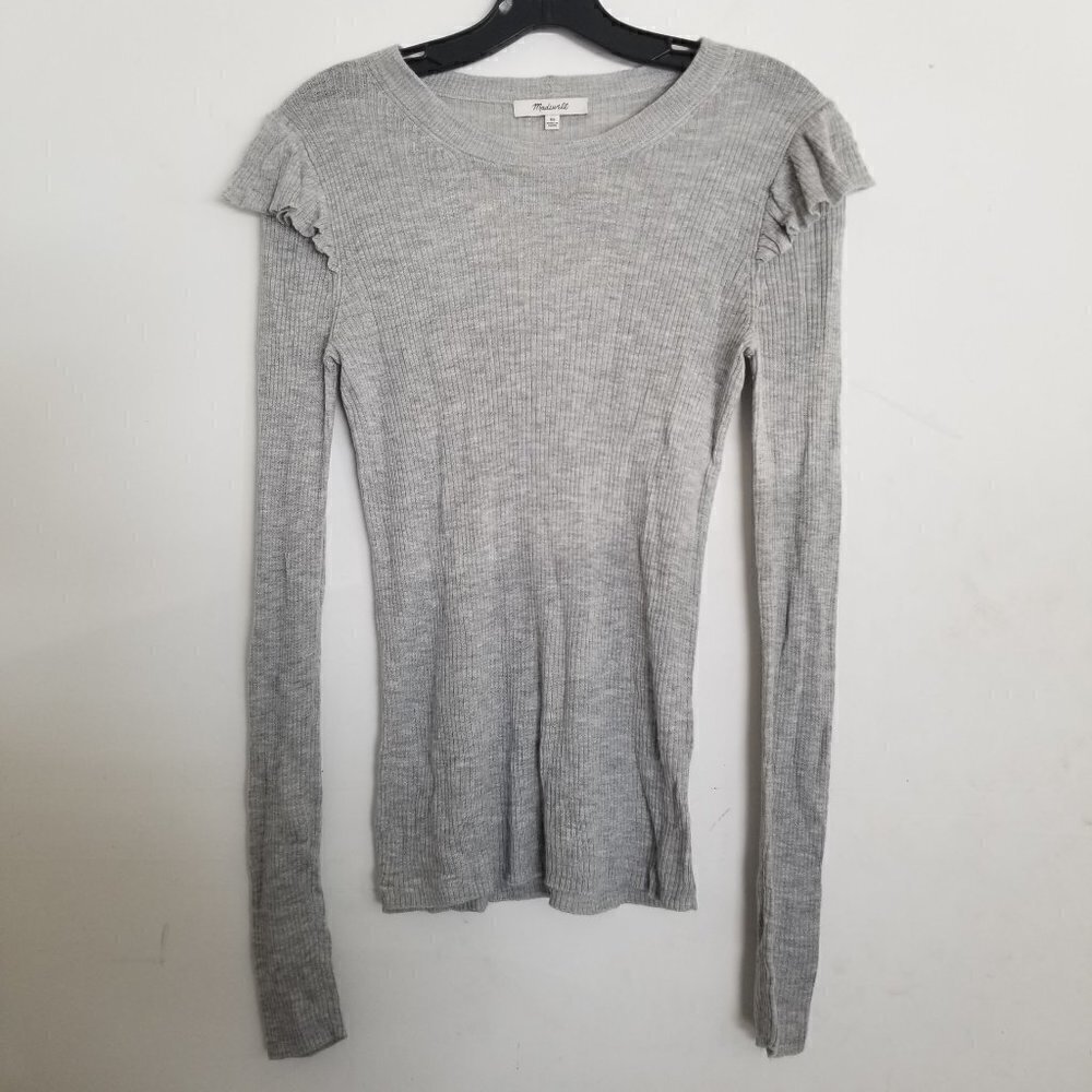 Madewell Ruffle Sweater Knit Lightweight Rib Top - Picture 5 of 13